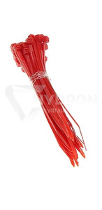 Taśma opaska kablowa 2,5x200mm - 100szt czerwone