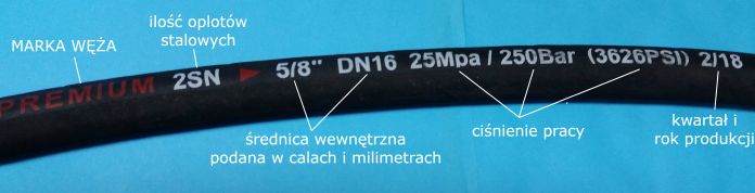 oznaczenie węża hydraulicznego - jak odczytać oznaczenia na wężu